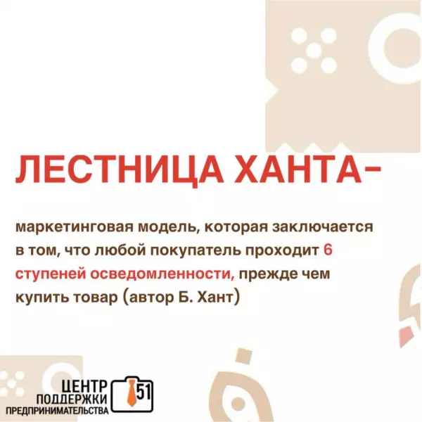 Лестница Ханта – теория, благодаря которой покупателей можно разбить на несколько категорий и влиять в зависимости от их нахождения.